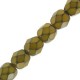 Czech Fire polished faceted glass beads 4mm Snake color Jet olive green